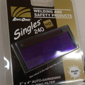 ArcOne S240-10 Horizontal Single Auto-Darkening Filter for Welding, 2 x 4", Shade 10