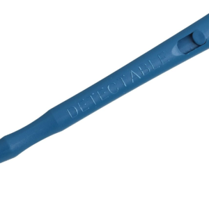 Metal Detectable Retractable Pens - All Blue Pen, Standard Blue Ink, With Lanyard Attachment, Pack of 50 pens